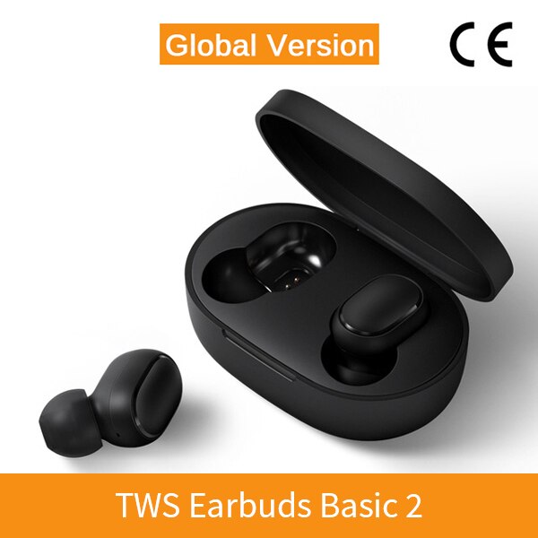 Original Xiaomi Redmi AirDots 2 Wireless Bluetooth 5.0 Charging Earphone In-Ear stereo bass Mi True Wireless Earbuds AI Control: Global Version