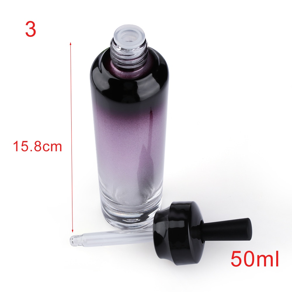 1pc tomme glass dropper påfyllbare flasker aromaterapi eterisk olje flaske hetteglass oppbevaring makeup badetilbehør 20/30/50ml