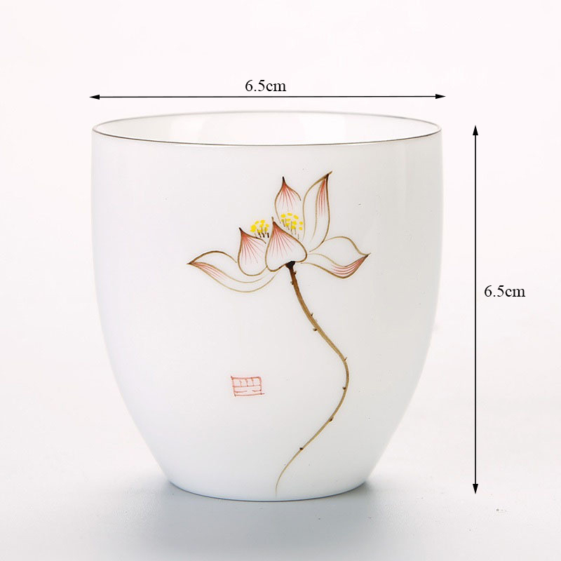 Keramische Traditionele Chinese Thee Kopjes Wit Porselein Thee Set Accessoires Kantoor Theekopjes Draagbare Retro Water Mok Drinkware