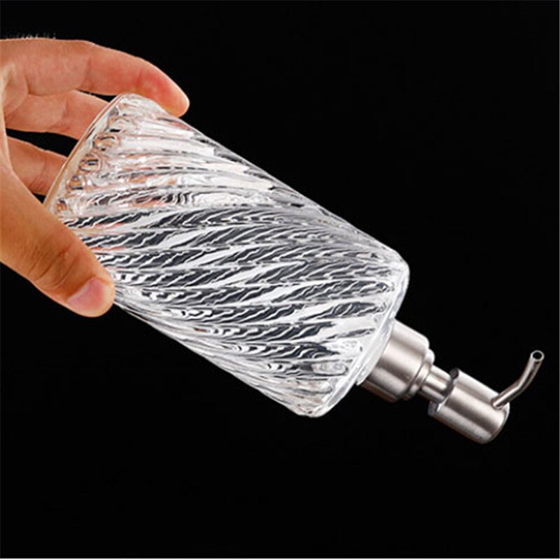 400Ml Zeep Fles Badkamer Transparante Opslag Flessen Douche Hervulbare Glazen Fles Shampoo Druk Fles Zeepdispenser