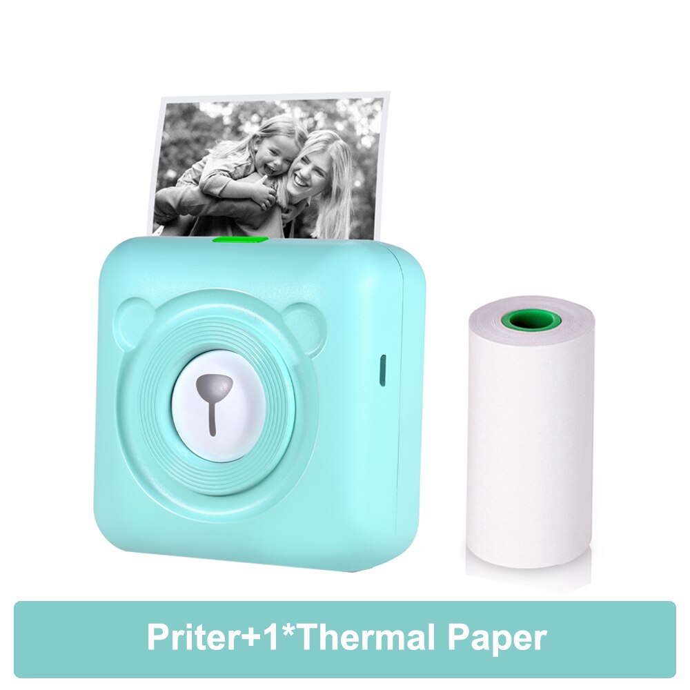 PeriPage A6 203DPI Pocket Thermal Printer Wireless All-in-One Printer BT Picture Label Receipt Paper Printer AR Photo Function: Green
