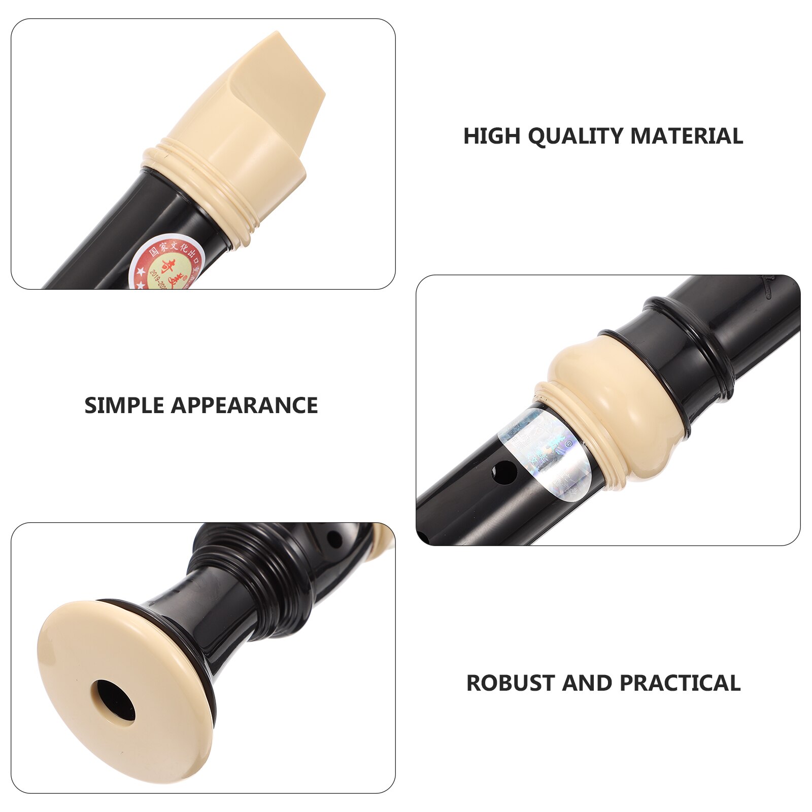 1 Pc Creatieve Kinderen 8-Gat Inleidende Klarinet Instrument Voor Beginners (Zwart)