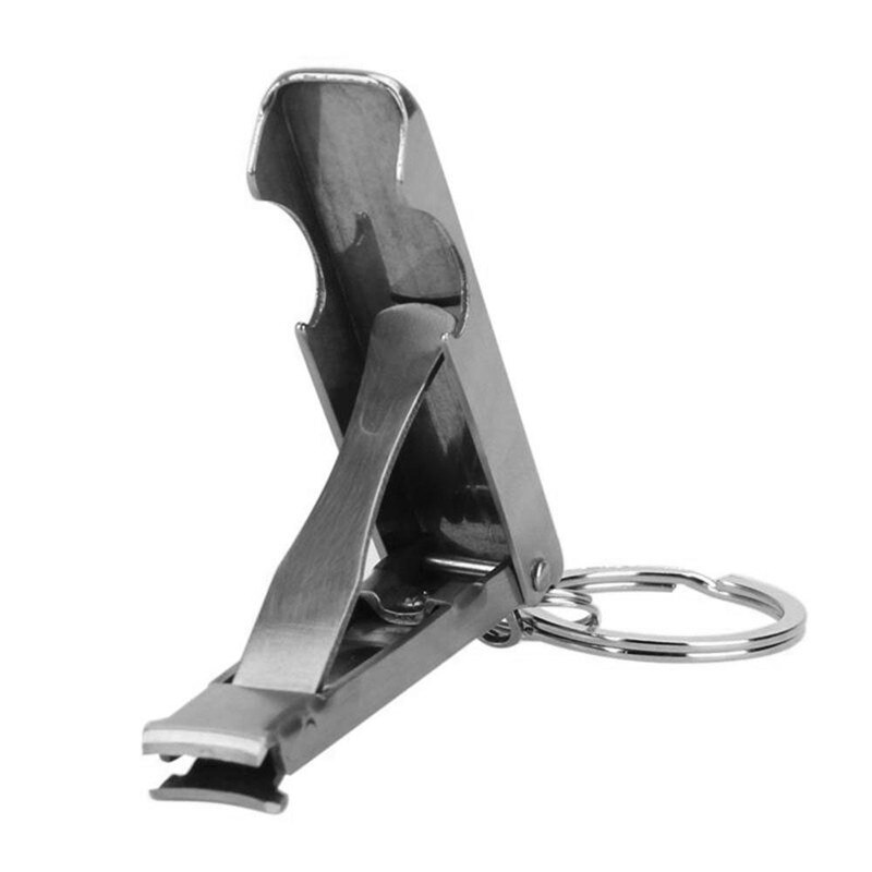 Mini ultratunn vikbar nagelklippare trimmer flasköppnare nyckelring multiverktyg