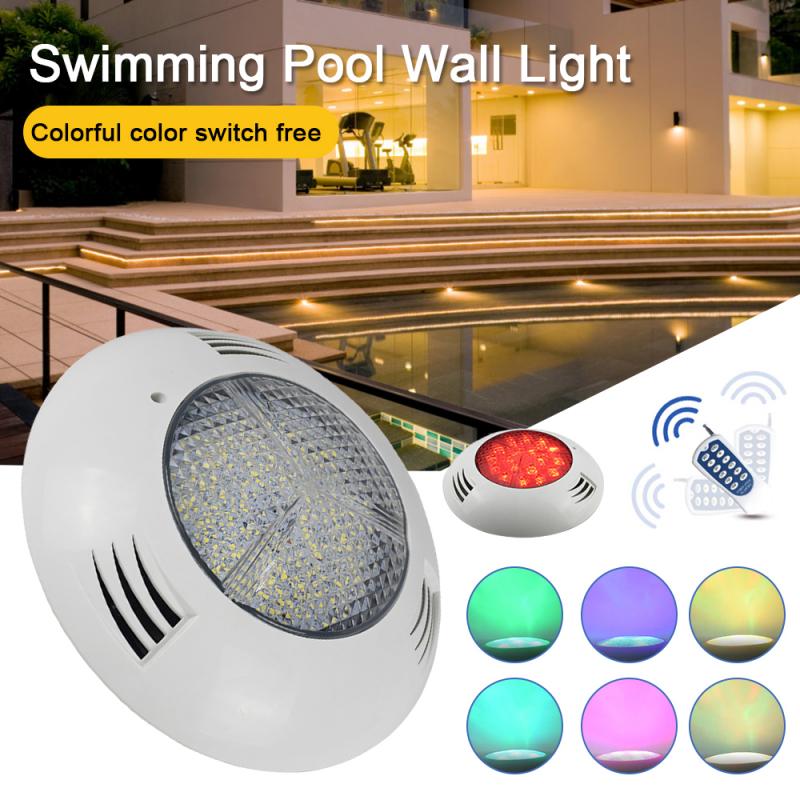 LED Swimming Pool Wall Lamp Colorful RGB Remote Control Stainless Steel Sealed Swimming Pool Wall Lamp 18w Underwater Lamp