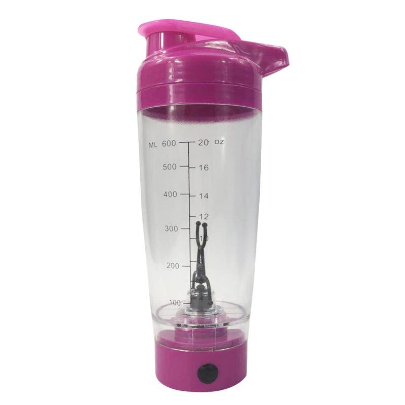 Protein Shaker Bottle Mixer Blender Battery Operated Portable Stirring Blender Cup 600ml (Black/Blue/Rosy/White/Green): Rosy