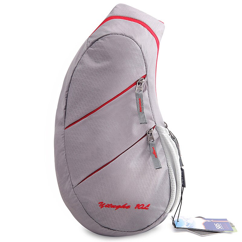 Dames crossbody tas waterdichte nylon reistas heren schoudertas unisex borsttas spierbundel heren borstrugzak voor meisjes: Grijs