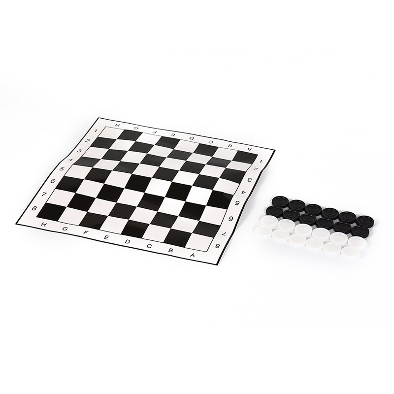 One Set International Checkers Game Board+ 24pcs Chess Portable Folding ...