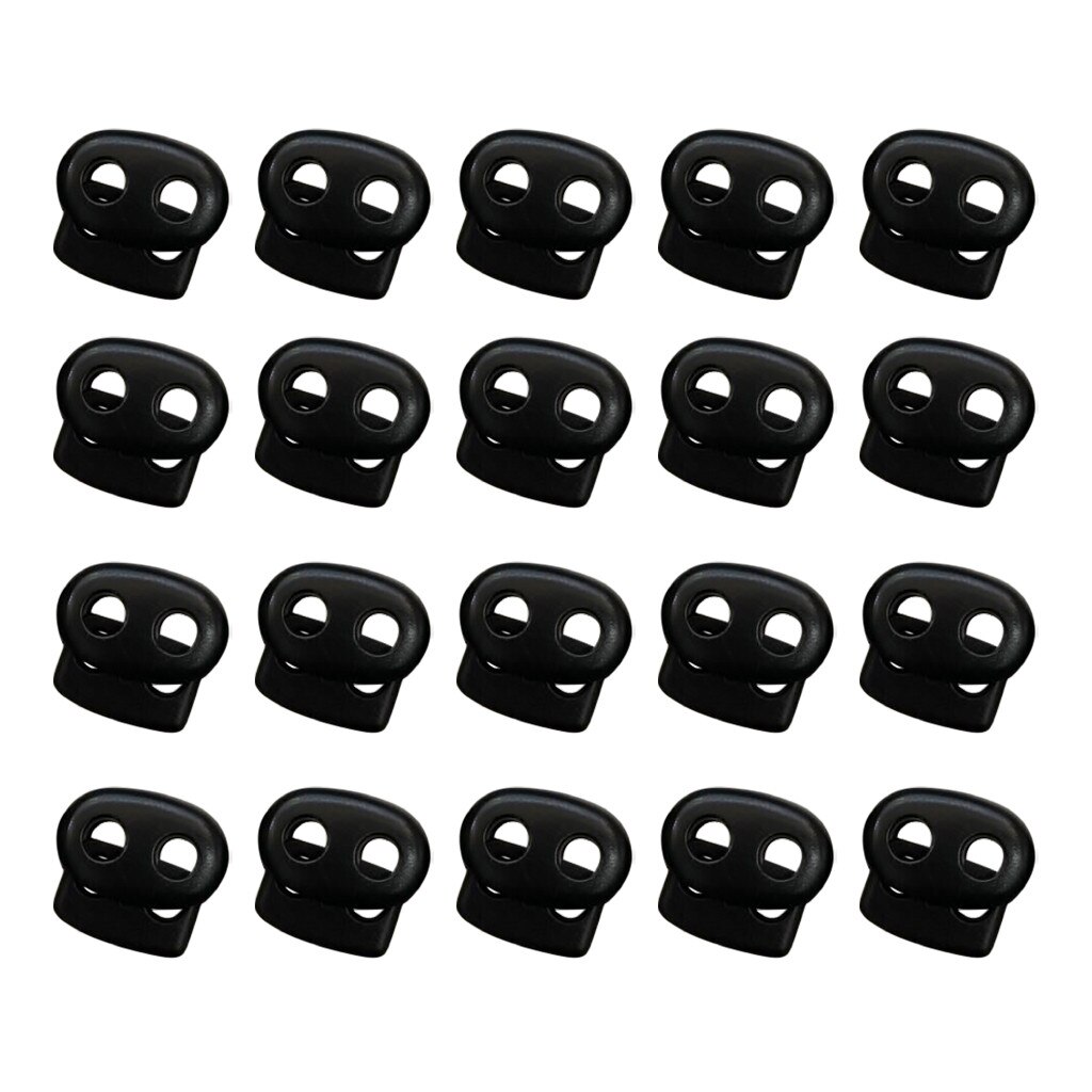 Plastic Cord Lock End Toggle Double Hole Spring Stopper Fastener Slider Toggles Elastic buckle plastic adjustment buckle 25/50/1