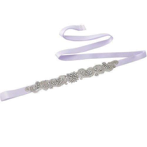Topqueen S366 Koninklijke Medaille Ambachtelijke Bruid Riem India Kant Bridal Riemen Hand Made Wedding Sjerpriem Kralen Riem Voor Bruiloft jurk: Lavender