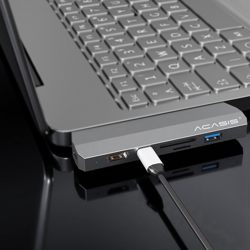 ACASIS USB Typ-C Hub zu HDMI Adapter 4K Blitz 3 USB C Hub mit Hub 3,0 TF SD Leser Slot PD für Mac Buchen Profi/Luft