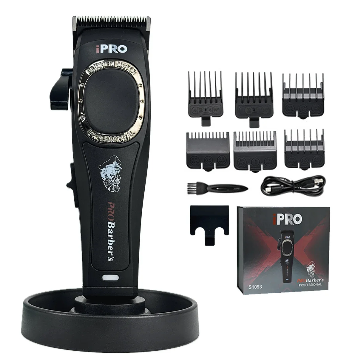 Professionele mannen Tondeuse 7500 RPM Gradiënt Barbershop Tondeuse DLC FADE Blade 2600 mAh Salon Gereedschap S1093: Rood