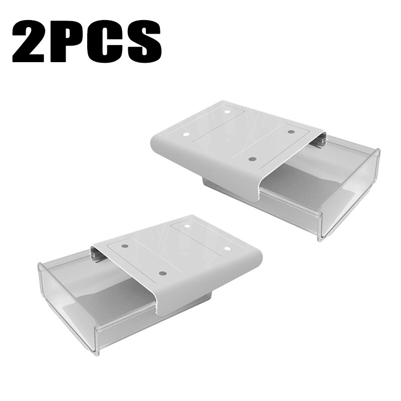 Hidden Desk Table Under Paste Desk Organizer Memo Pen Stationery Storage Box Case Desk Drawer Divider Stationery Sticky Decor: 2 WHITE