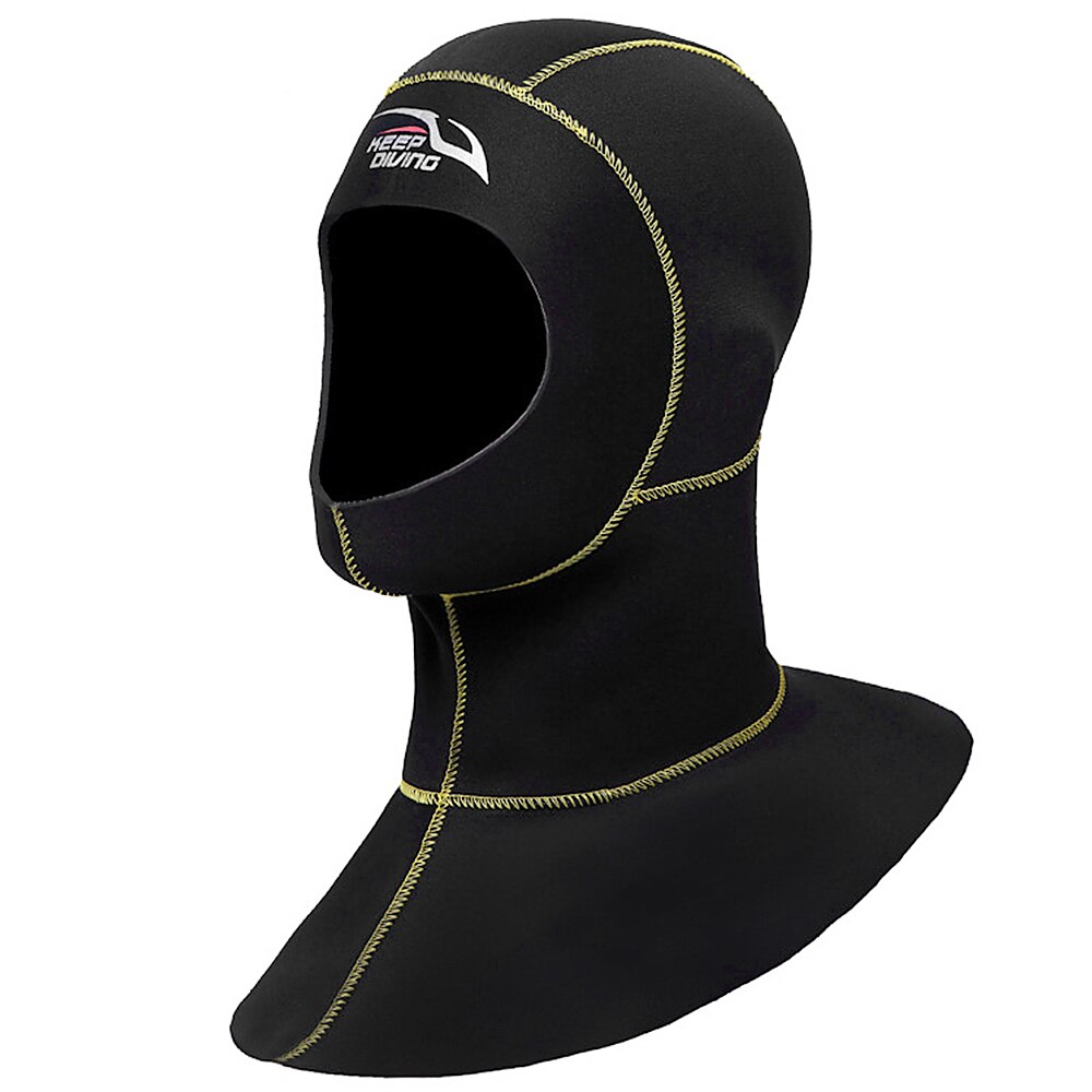 Gorro de natación de neopreno de 3mm para adultos, traje de baño térmico, gorra elástica alta, equipo de navegación para Rafting: YELLOW / S