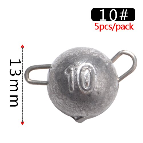 Fish king 5 stuks/pak 6g 8g 10g 12g 14g 18g vislood zinklood visaccessoires jigkop lood kogelgewicht zacht kunstaas texas rig: 10g