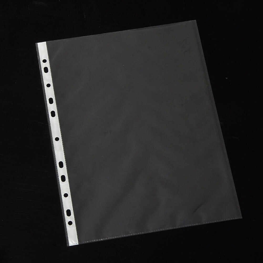 100 stücke Dünne Kunststoff A4 Ordner Taschen transparent Gestanzt Tasche Ordner Einreichung 11 Löcher verlieren Blatt Dokument Blatt Protektoren