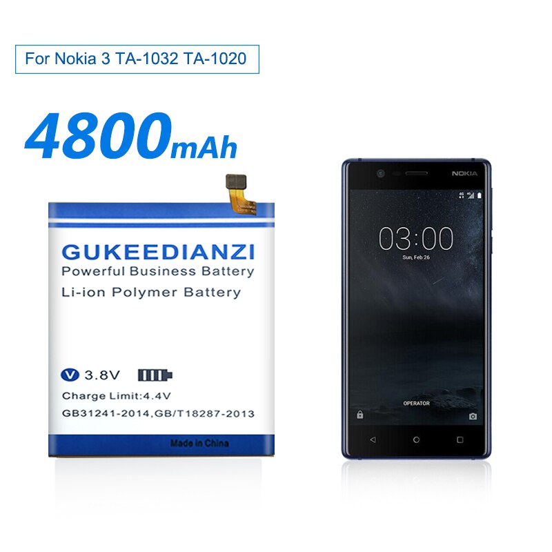 GUKEEDIANZI Batteria Ad Alta Capacità Per Nokia 2 3 5 6 7 7 Plus 8 HE338 HE319 HE321 HE336 HE317 HE335 HE316 HE340 HE346 HE328