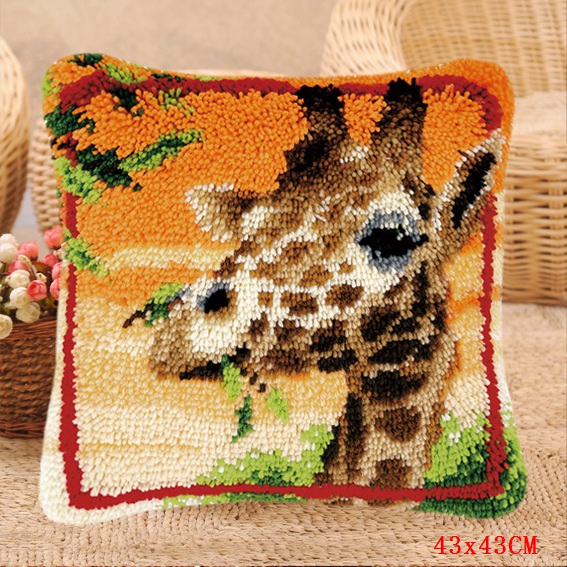 Foamiran-oreiller brodé chat | Pour le Kit de travail, knooppakket kussen smyarthop kussen pakket, boutons de coussin: ABZ185