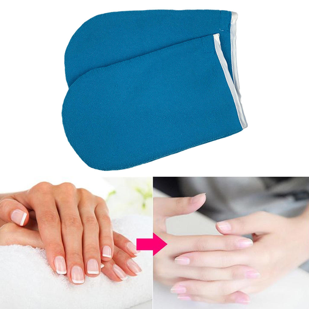 Gants de pied en cire de paraffine pour SPA, chaussons confortables en coton, soins thermiques: Blue Glove