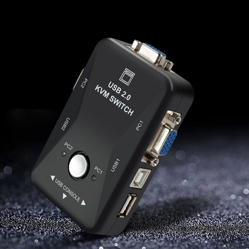 2-In-1-Out 2 Port USB 2.0 KVM Switch Switcher 1920*1440 VGA SVGA Switch Splitter Box for Keyboard Mouse Monitor Adapter