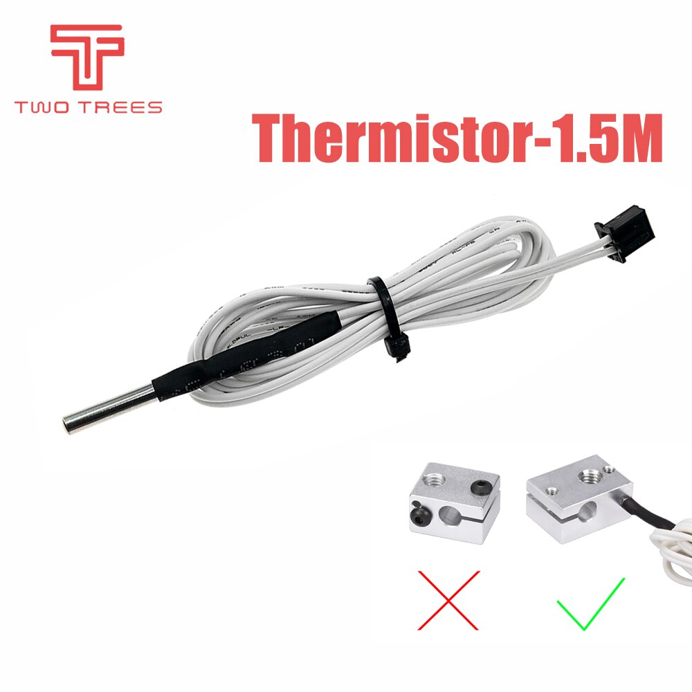 3D Printer Parts HT-NTC100K Thermistor Temperature Sensor for High Temperature Filament Heating Tube for bluer sapphire pro plus: Thermistor 1.5M