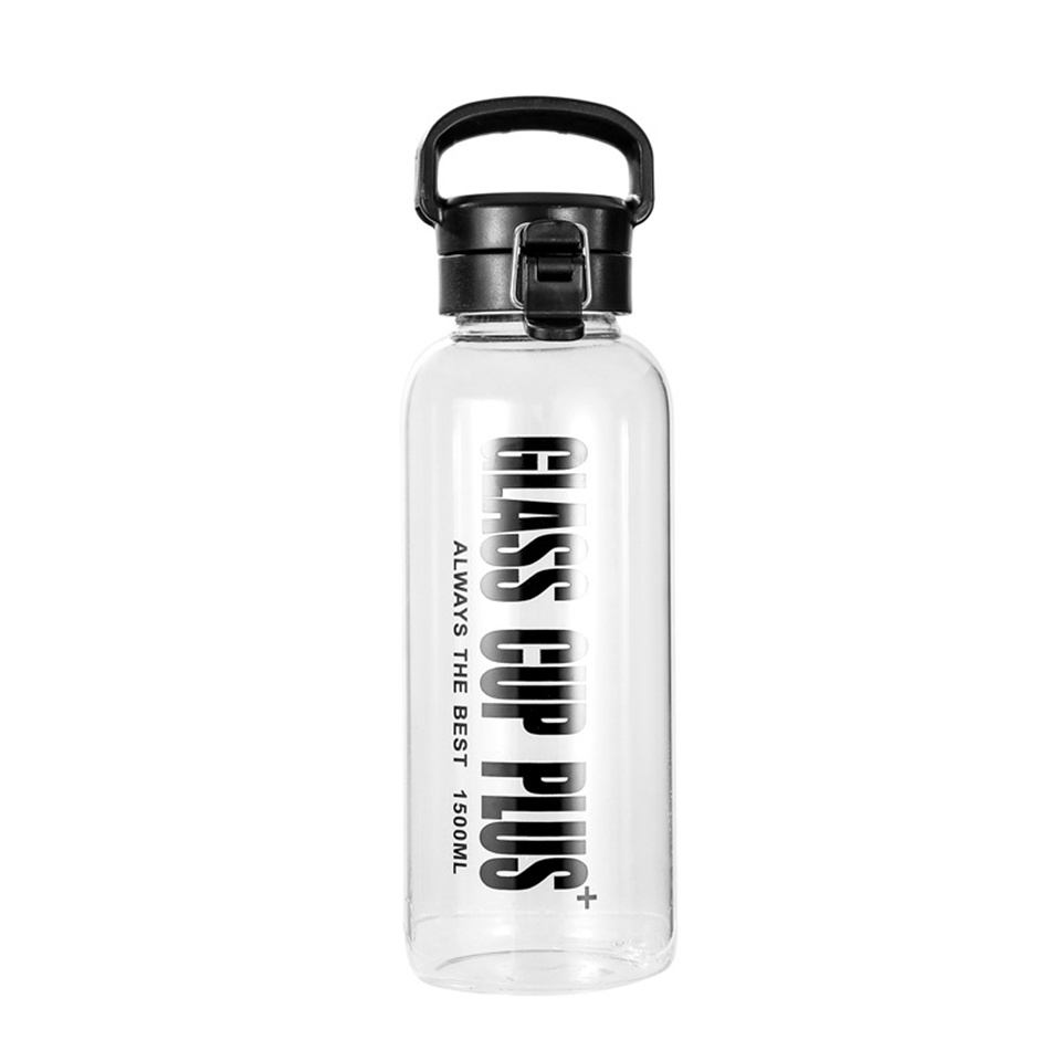 600/1000/1500/2000ml Große Kapazität Glas Wasser Flasche draussen Wandern Camping Fitnessstudio Sport Getränk Flasche mit Tragbaren Seil Griff