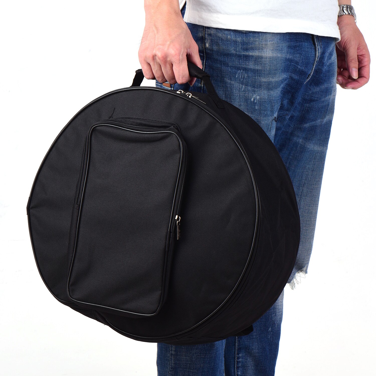 Mini Snare Drum Bag Backpack Case with Shoulder Strap Outside Pockets Percussion Instrument Accessories