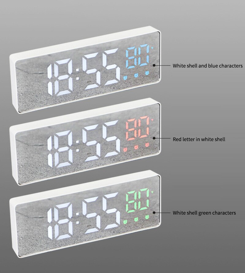 Multifunction LED Alarm Clock Silent LED Electronic Table Voice Control Digital Electronic Desktop Clocks Table Decoration