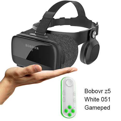 Original BOBOVR Z5 VR 3D lunettes stéréo Google carton réalité virtuelle VR casque de téléphone casque pour 4.7-6.2 'téléphone portable: 051white gamepad