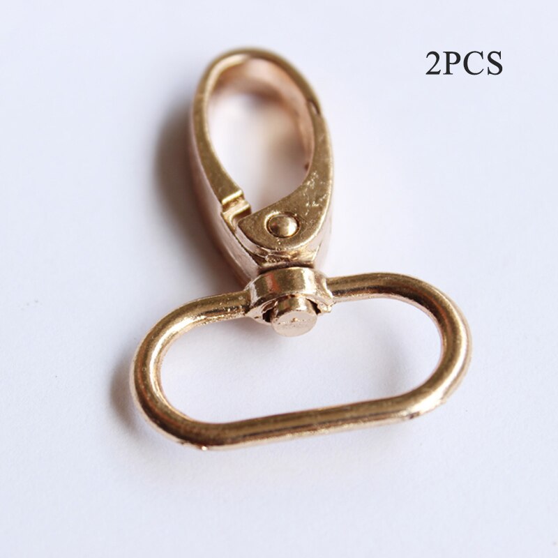 2PC Metal Snap Hook Swivel Eye Trigger Clip Clasp For Leather Craft Bag Strap Belt Durable Black Gold Silver Bag Accessories: Light Gold