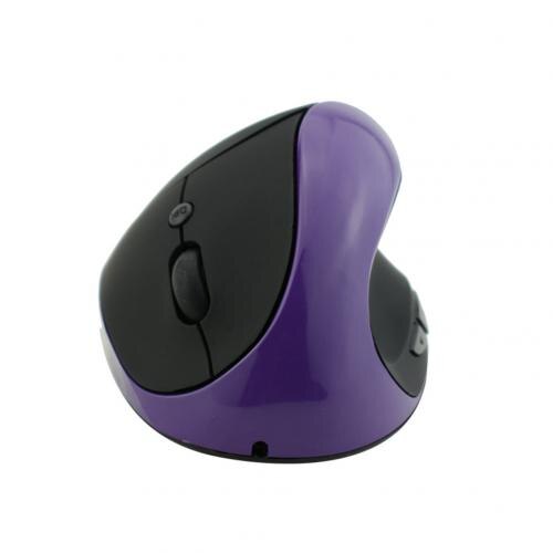 Ergonomische oplaadbare 2.4g draadloze/bedrade 6- toetsen optische verticale muis muizen computermuis: Paarse draadloze muis
