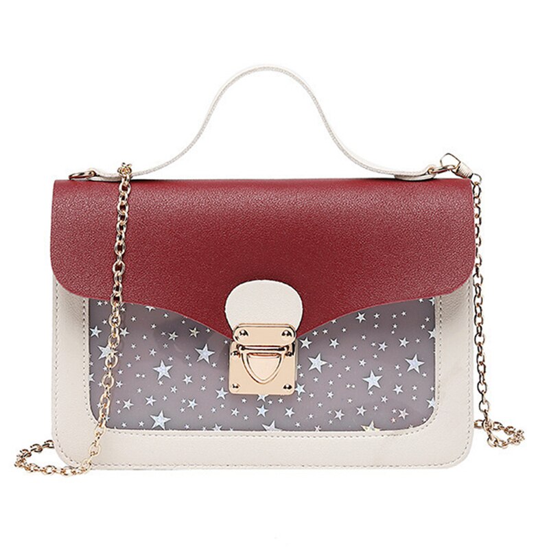 Dames mini kleine vierkante rugzak schoudertas met sterrenpailletten messenger crossbody clutch portemonnee handtas 5 kleuren: Rood