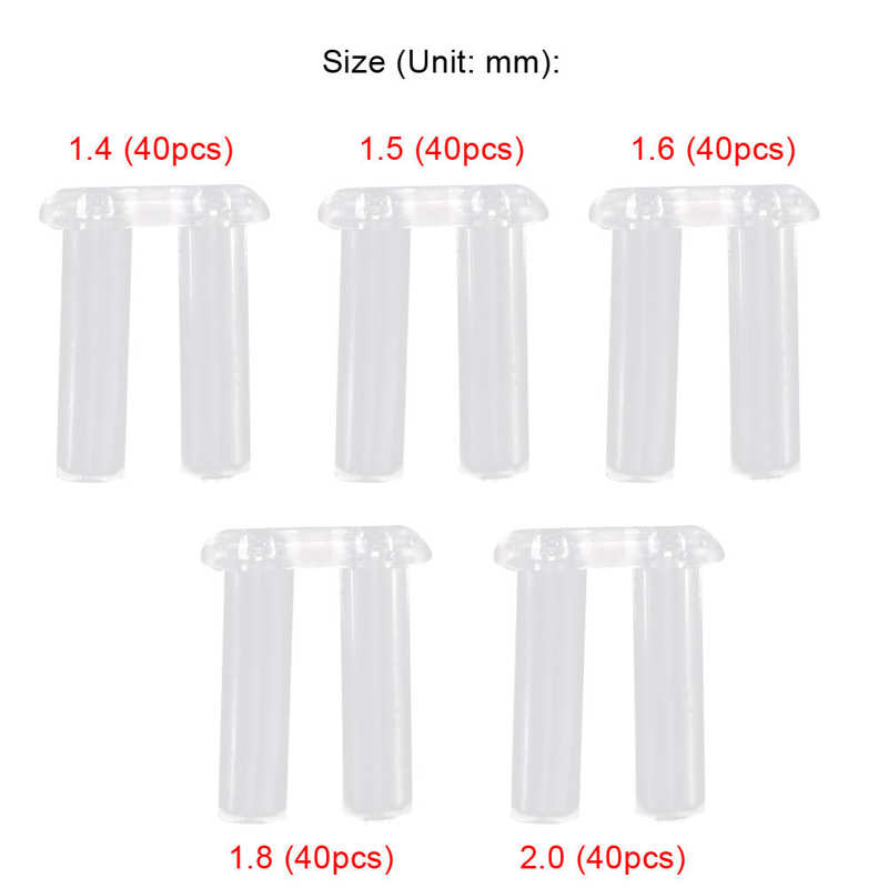 Accesorios de equipo para gafas sin montura, hebilla de plástico para reparación de anteojos, 200 piezas