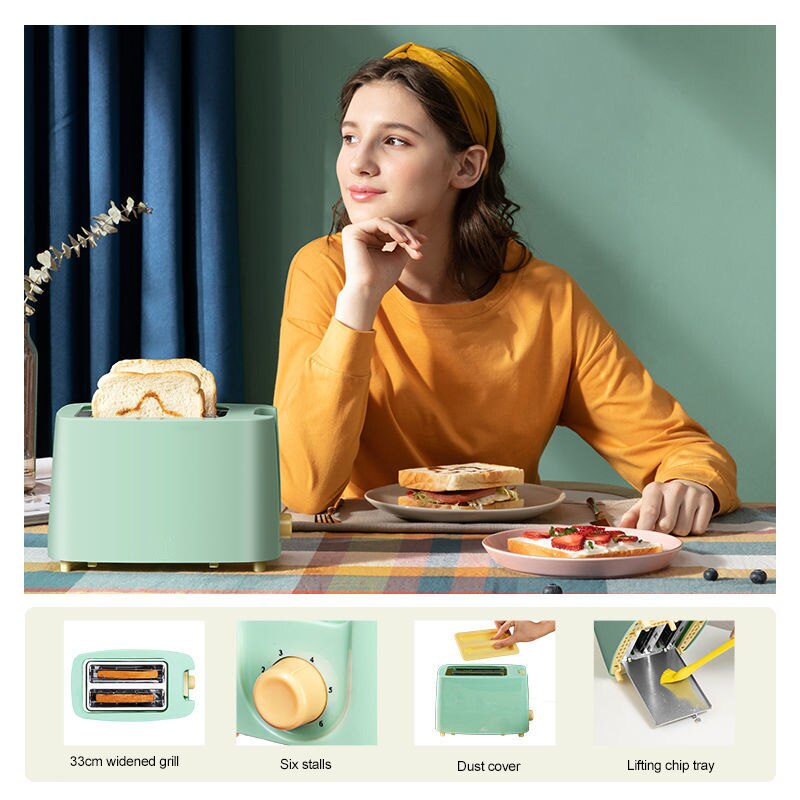 Stainless steel light food machine waffle toast pressure artifact household multifunctional breakfast sandwich oven 2 slices