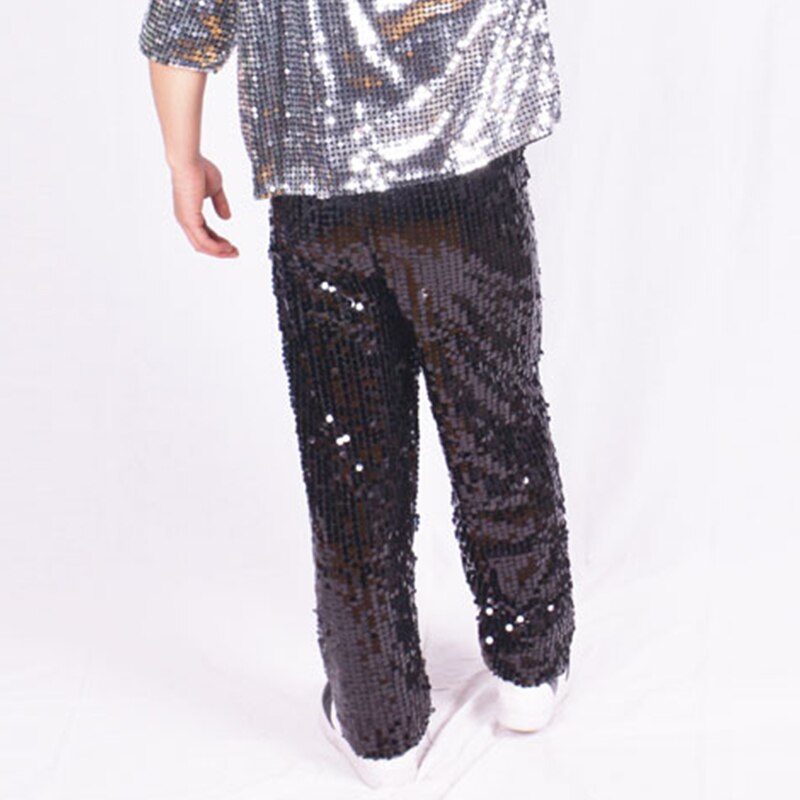 Hip Hop Costumes Men Silver Sequin Pants Street Dance Trousers Male Jazz Performance Cloting Modern Rave Stage Outfit DN5051