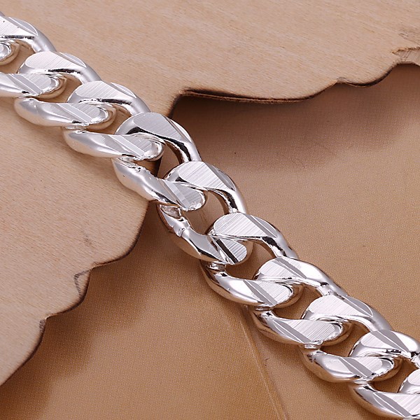 Men&#39;s S925 Silver color jewelry 10 mm, Europe and the United States selling bracelet bracelet H032