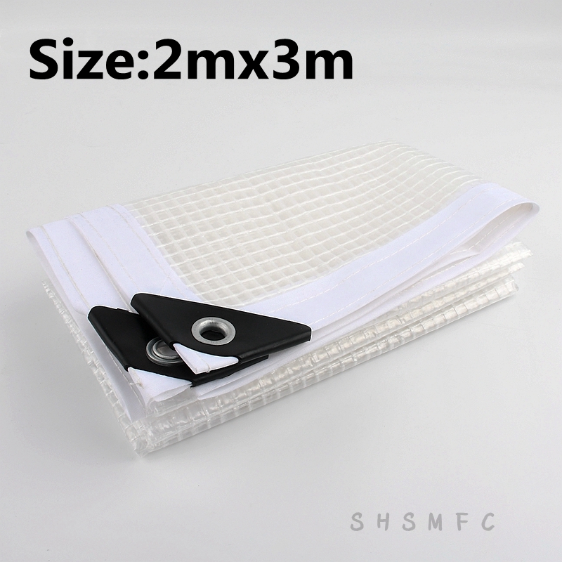 0.32mm plandeka folia PE balkon ogród przezroczysta siatka format odporna na deszcz tkanina szklarnia sukulenta tkanina przeciwdeszczowa: 2X3m