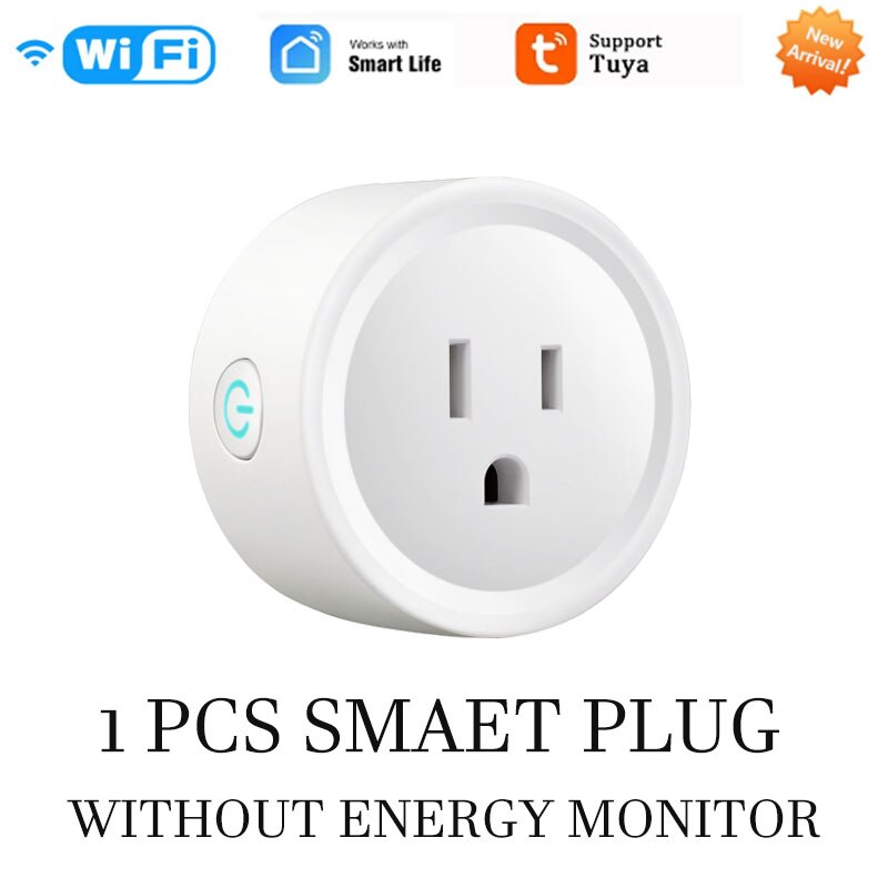 US Plug 10A WiFi Smart Socket Power Plug Outlet Remote Control Energy Monitor Works With Amazmart Home And Alexa/Google: 1 Piece 02