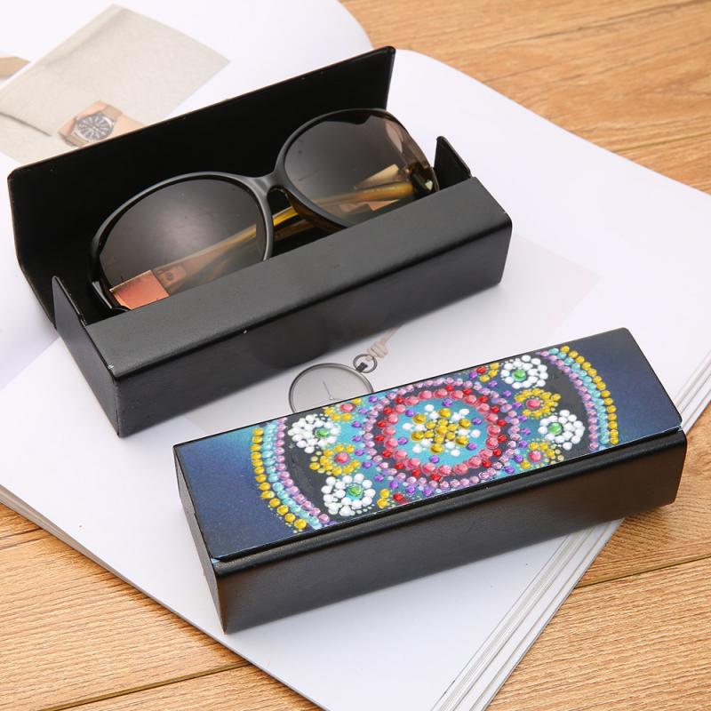 5d diy diamantmaleri briller oppbevaringsboks reise lær solbriller oppbevaringsboks spesiell formet diamant oppbevaringsboks