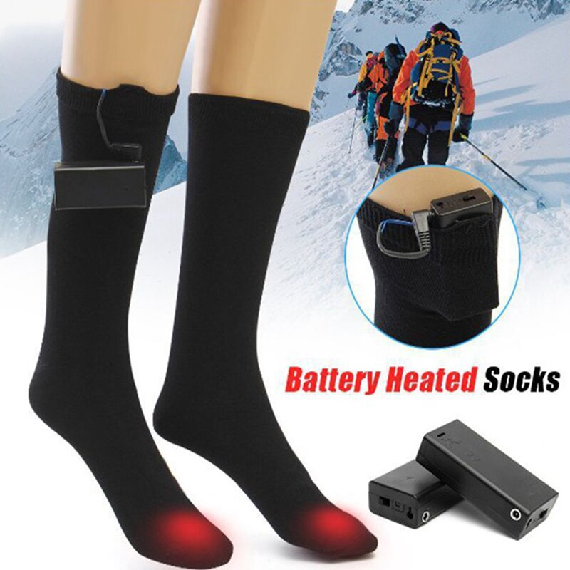 Elektriske opvarmede sokker boot fødder tykkere varmere sokker til vinter udendørs skiløb cykling sport opvarmede sokker