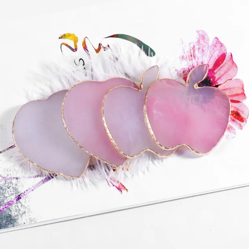 Resin Agate Nails Color Palette For Nails Art Decoration Heart Stars Shape Pink Clear Nail Display Shelf Color Drawing Pallet