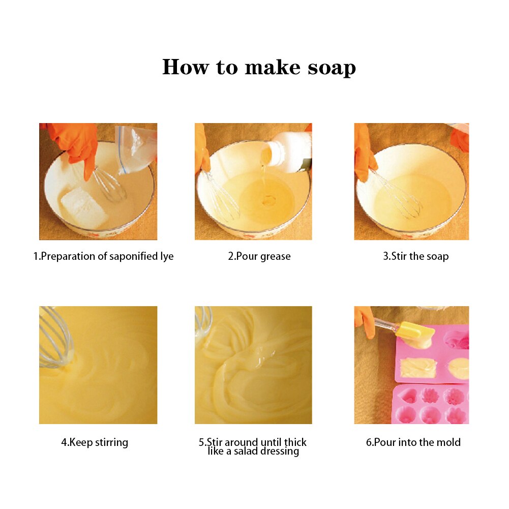 Soap Making Supplies Tool Kits with Silicone Soap Molds Measuring Cup Stainless Steel Mixing Cup DIY Soap Silicone Mould Set