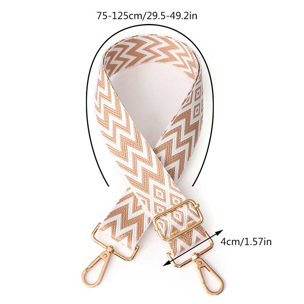 Nylon Shoulder Bag Strap Adjustable Women Handbag Replacement Strap Metal Buckle Soft Strap Wide Purse Strap Chain Bag Strap: WHITE