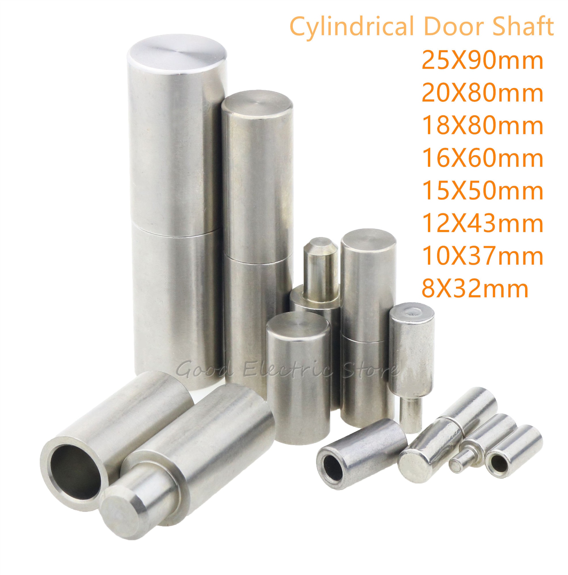 201 døraksel i rustfrit stål, svejste hængslede cylindriske døraksler 25 x 90mm 20 x 80mm 10 x 37mm 8 x 32mm fjernelse af dørakselhængsler