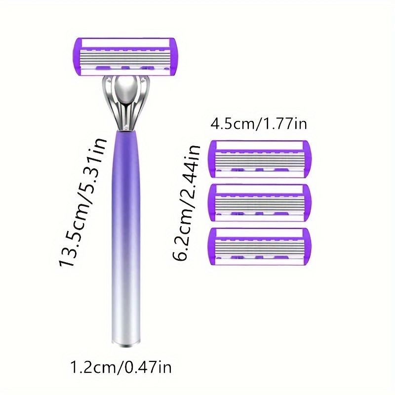 Maquinilla de afeitar con cuchilla de 6 capas para mujer: afeitado suave y indoloro para piernas y axilas | Herramienta de depilación manual de acero inoxidable
