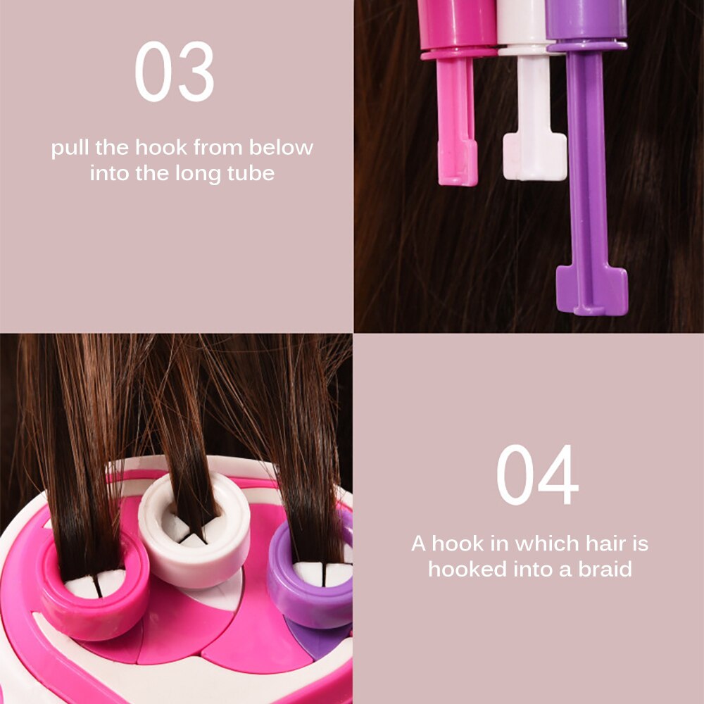 DIY Hair Knitting Machine Kid Braid Hair Tools Electric Automatic Twist Knitting Hair Trimmers Weave Roll Twisted Xmas Girl