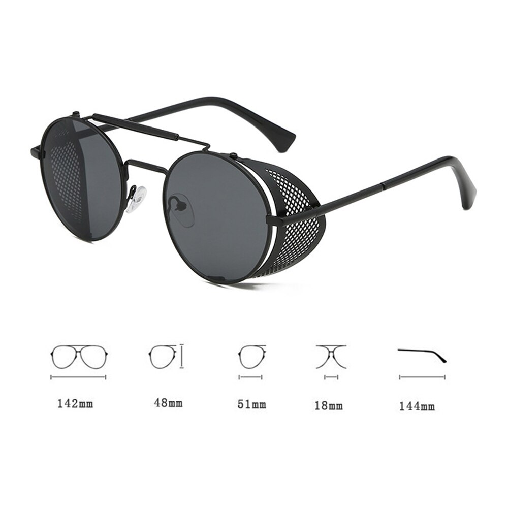 Ronde Steampunk Zonnebril Vrouwen Mannen Metalen Bril Vintage Metalen Frame Zonnebril UV400