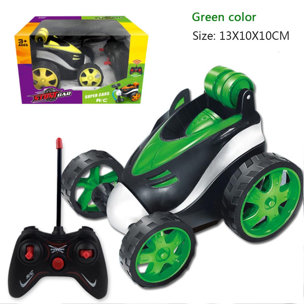 Micro Stunt Dancing Rc Car Tumbling Electric Controlled Plastic Mini Car Funny Rolling Rotating Wheel Vehicle Toys Rc Kid: green