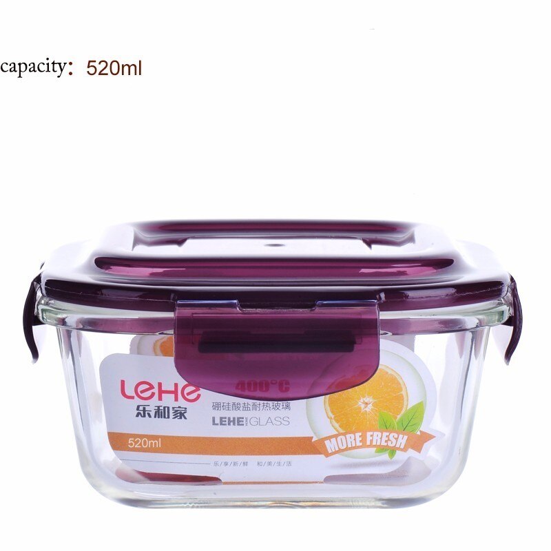 Microwave Oven Heating Lunch Box For Office Worker Leakproof Glass Lunch Box Set Round With Lid Seal Health Food Container: A