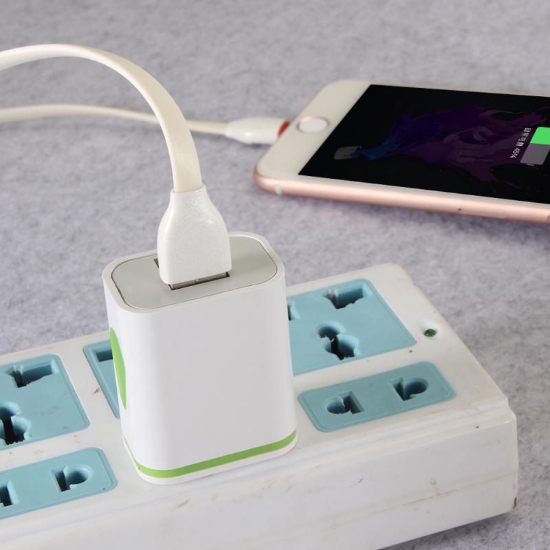 1pc 2 USB Universal Multi Water LED Light For Xiaomi Samsung Iphone Fast Charger Smart Mobile Phone EU/US Plug Charging