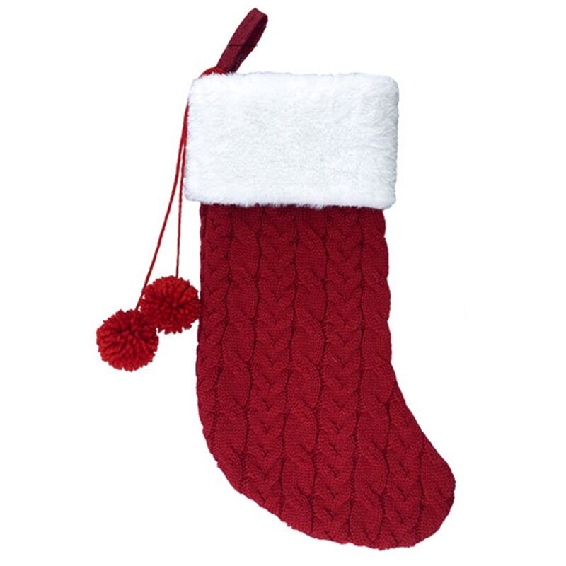 Julestrømper santa slikpose xmas ornamenter til hjemmet jul vedhæng juletræspynt børnestrømper: Røde sokker